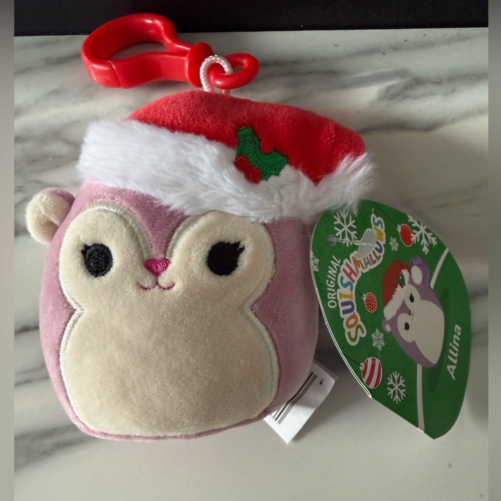 Squishmallow Allina Christmas Keychain